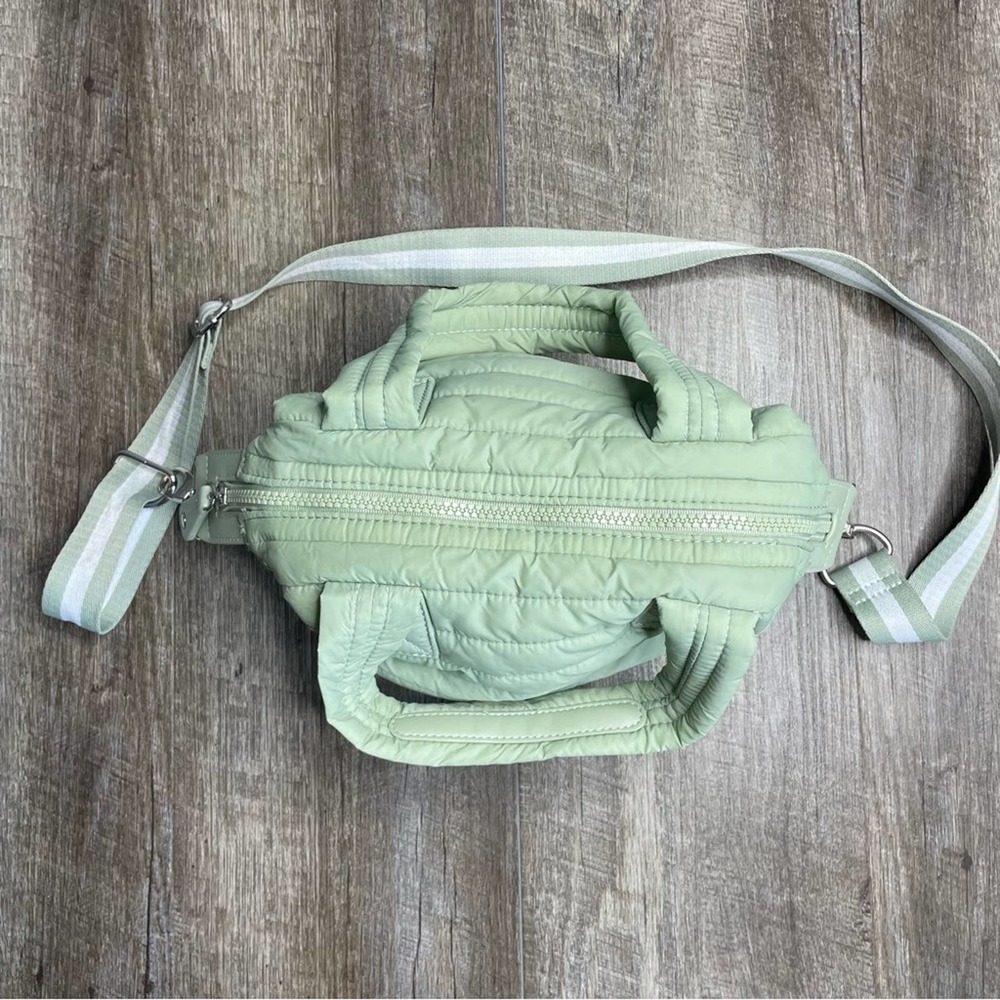 Sondra Roberts Squared Nylon Puffer Bag Mint Green Crossbody Bag - Picture 5 of 10